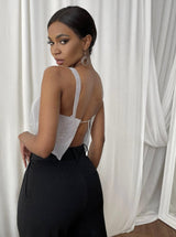 Count On You Rhinestone Chain Mail Crop Top - Fashion Genie Boutique