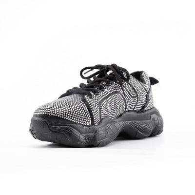 Sparkle Days Black Crystal Embellished Trainers - Fashion Genie Boutique