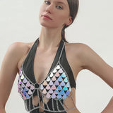 Watch Her Go Metal Halter Bikini Swimsuit - Fashion Genie Boutique