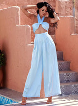 Dream Life Light Blue Changeable Top & Wide Leg Trousers Co-Ord - Fashion Genie Boutique