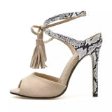 Rock Out Nude Snake Print Stiletto Shoes - Fashion Genie Boutique