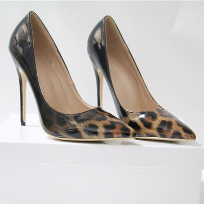 Rebel Affair Black Leopard Print Stiletto Court Shoe - Fashion Genie Boutique