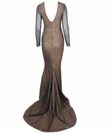 So Beautiful Glitter Long Sleeve Maxi Dress - Fashion Genie Boutique
