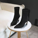 Party Gal Black Pointed High Heel Boots - Fashion Genie Boutique