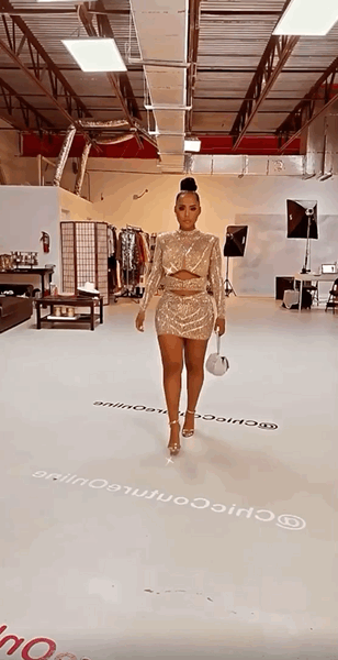 Farrah Nude Rhinestone Embellished Mesh Long Sleeve Mini Dress - Fashion Genie Boutique