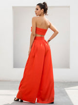 Dream Life Red Changeable Top & Wide Leg Trousers Co-Ord - Fashion Genie Boutique
