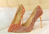Till the Glitter Ends Bronze High Heels - Fashion Genie Boutique