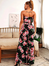 Getaway Black Floral Print Changeable Top & Wide Leg Trousers Co-Ord - Fashion Genie Boutique
