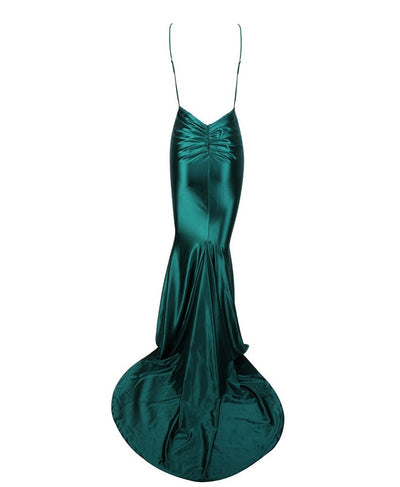 Elegantly Blissful Green Slinky Maxi Dress - Fashion Genie Boutique