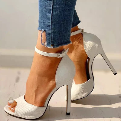 City Chick Red Strappy Sandals High Heel Shoes - Fashion Genie Boutique