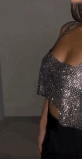 Count On You Rhinestone Chain Mail Crop Top - Fashion Genie Boutique