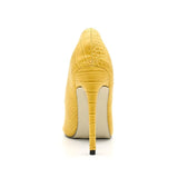 High Class Yellow Pointed Stiletto Pump Shoes - Fashion Genie Boutique