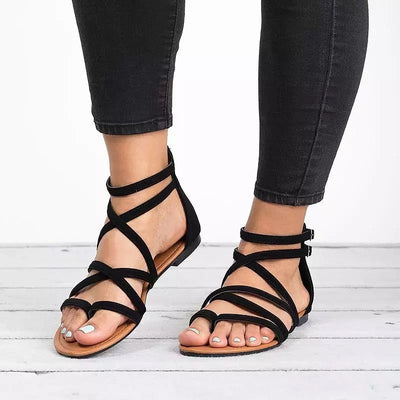 Vermont Brown PU Sandles - Fashion Genie Boutique