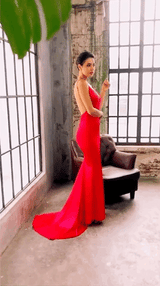 Elegantly Blissful Red Slinky Maxi Dress - Fashion Genie Boutique