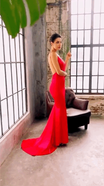 Elegantly Blissful Red Slinky Maxi Dress - Fashion Genie Boutique