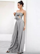 Dream Life Grey Changeable Top & Wide Leg Trousers Co-Ord - Fashion Genie Boutique
