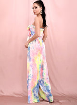 Libby Multi Tie-Dye Print Changeable Top & Wide Leg Trousers Co-Ord - Fashion Genie Boutique