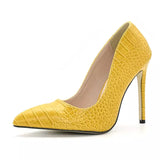 High Class Yellow Pointed Stiletto Pump Shoes - Fashion Genie Boutique