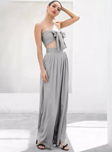 Dream Life Grey Changeable Top & Wide Leg Trousers Co-Ord - Fashion Genie Boutique