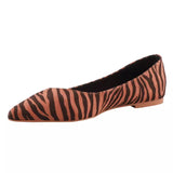 Cosmo Girl Brown Zebra Print Flat Pump Shoes - Fashion Genie Boutique
