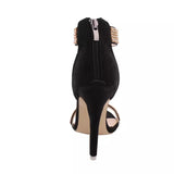 Rock Chic Black Crystal Embellished Stiletto Shoes - Fashion Genie Boutique