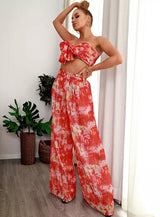 Hadley Red Changeable Top & Wide Leg Trousers Co-Ord - Fashion Genie Boutique