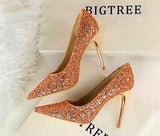 Till the Glitter Ends Bronze High Heels - Fashion Genie Boutique