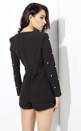 Bethany Black Pearl Shorts and Blazer Co-Ord - Fashion Genie Boutique