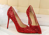 Till the Glitter Ends Red High Heels - Fashion Genie Boutique