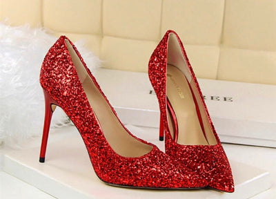 Till the Glitter Ends Red High Heels - Fashion Genie Boutique