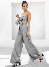 Dream Life Grey Changeable Top & Wide Leg Trousers Co-Ord - Fashion Genie Boutique