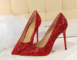 Till the Glitter Ends Red High Heels - Fashion Genie Boutique