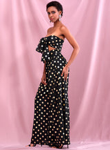 Gracie Black Polka Dot Changeable Top & Wide Leg Trousers Co-Ord - Fashion Genie Boutique
