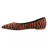 Cosmo Girl Brown Zebra Print Flat Pump Shoes - Fashion Genie Boutique