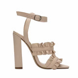 Diamond Girl Ruffle Platform Block Heels - Fashion Genie Boutique