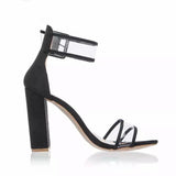 Star Days Black Clear Strap Heels - Fashion Genie Boutique
