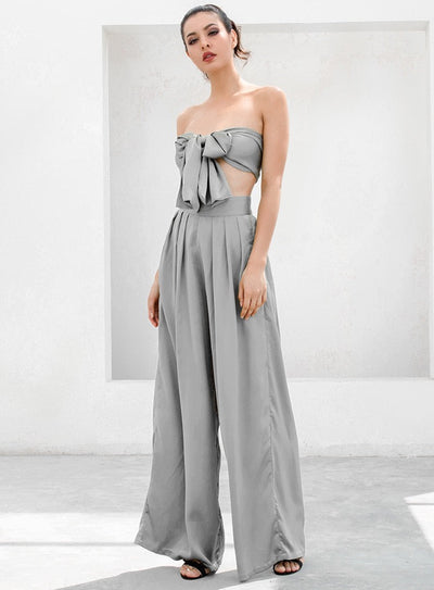Dream Life Grey Changeable Top & Wide Leg Trousers Co-Ord - Fashion Genie Boutique