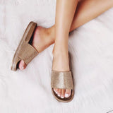 Cosmic Girl Rhinestone Embellished Sliders - Fashion Genie Boutique