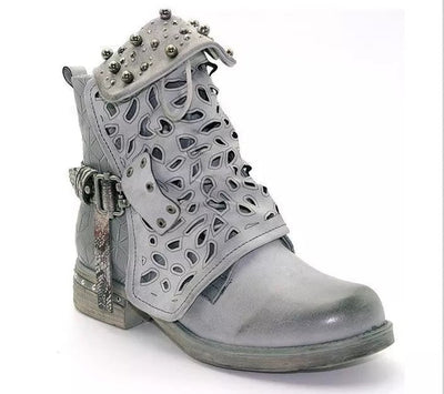 Greatest Days Grey PU Leather Boots - Fashion Genie Boutique