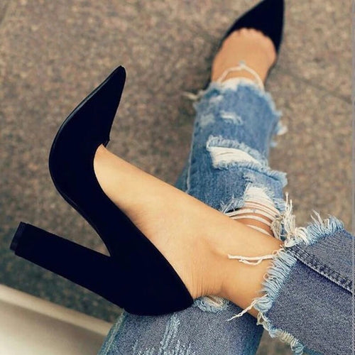 Scarlett Black Pump High Heel Shoes - Fashion Genie Boutique