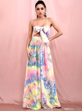 Libby Multi Tie-Dye Print Changeable Top & Wide Leg Trousers Co-Ord - Fashion Genie Boutique