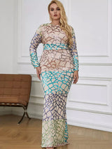 Curve Appeal Gold Sequin Long Sleeve Fishtail Maxi Dress - Plus - Fashion Genie Boutique