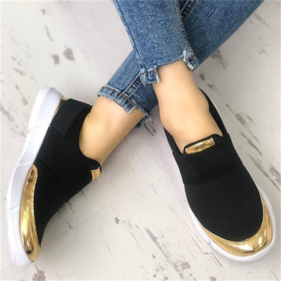 Golden Daze Black Slip On Trainer - Fashion Genie Boutique