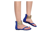 On Trend Black Gold Band Flat Sandals - Fashion Genie Boutique