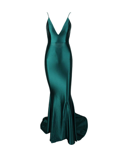 Elegantly Blissful Green Slinky Maxi Dress - Fashion Genie Boutique