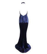 Spotlight Statement Navy Sequin Fishtail Maxi Dress - Fashion Genie Boutique