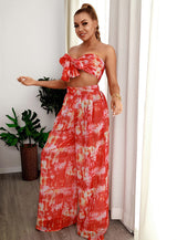 Hadley Red Changeable Top & Wide Leg Trousers Co-Ord - Fashion Genie Boutique