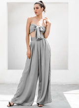 Dream Life Grey Changeable Top & Wide Leg Trousers Co-Ord - Fashion Genie Boutique