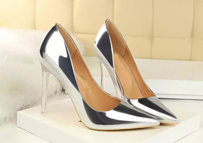 Chic Life Silver High Heel Pump Shoes - Fashion Genie Boutique