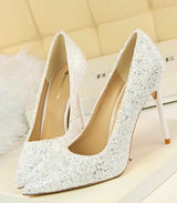 Till the Glitter Ends White High Heels - Fashion Genie Boutique